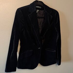 Lauren Ralph Lauren Black Velvet Single-Button Blazer